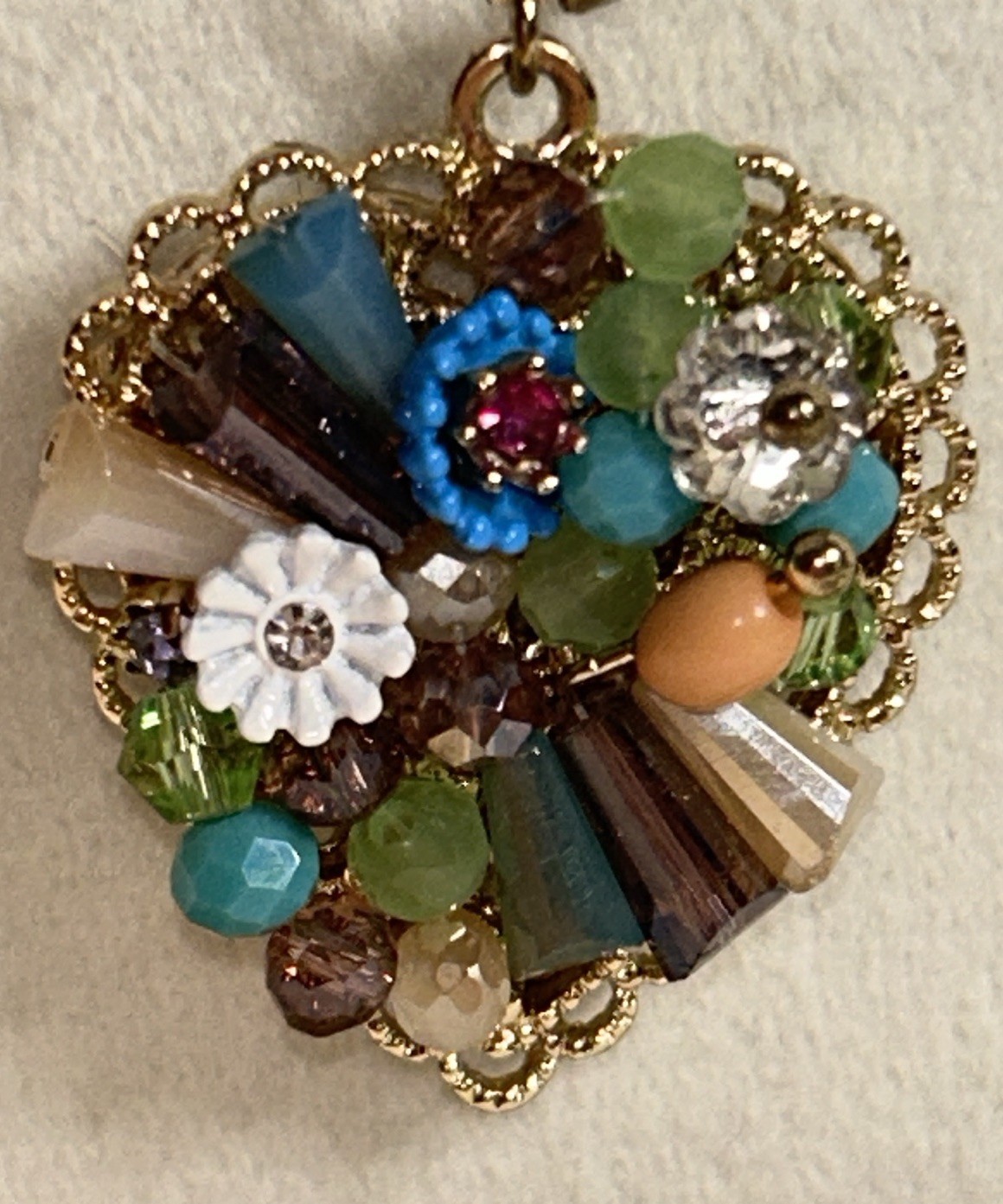 Betsey Johnson Multi Layer Statement Necklace Gla… - image 6