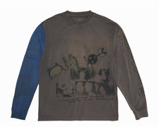 Travis Scott Men s L Gray/Blue Long Sleeve Cr...