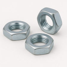 Thin Hex Nut Hexagon Half Lock Jam Nuts COARSE THREADS STEEL BZP ZINC PLATED