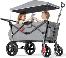 EVER ADVANCED Wagon for Kids to Sit in, Stroller Wagon for 2 Kids with Removable