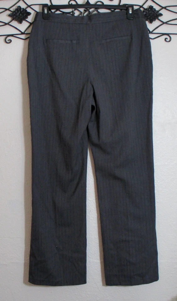 Pantalones de vestir Christopher & Banks talla 12 gris bolsillos rectos para piernas Foto 2 de 4