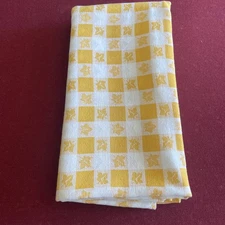 48”x 49” Vintage French Farmhouse Style Yellow Checkered Tablecloth Cotton