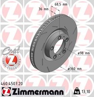 1X Zimmermann Bremsscheibe Coat Z 460.4507.20 FüR Porsche Panamera 971 Sport 976