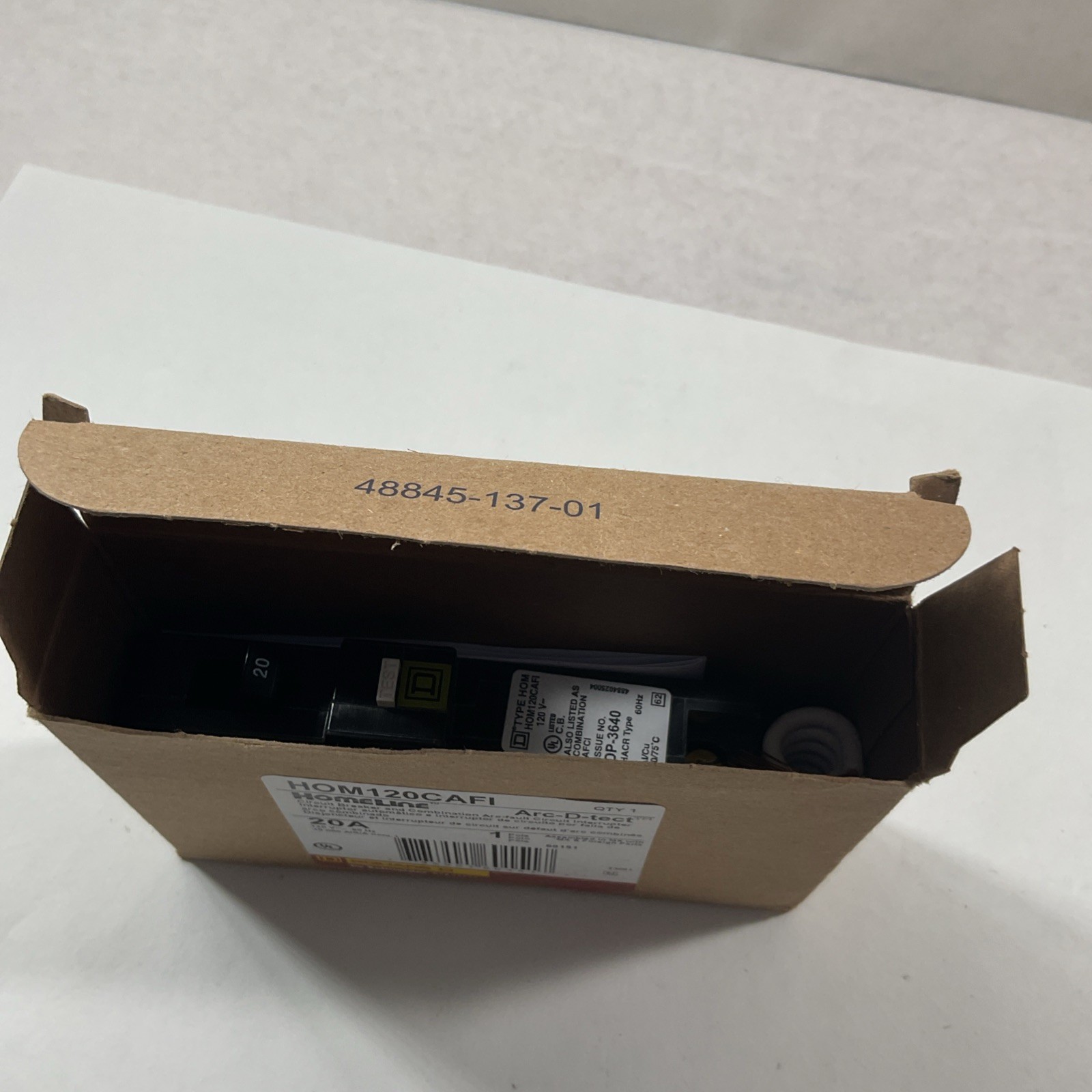 SQUARE D/HOMELINE #HOM120CAFI ARC FAULT  (AFCI) 20A BREAKERS/FREE SHIPPING