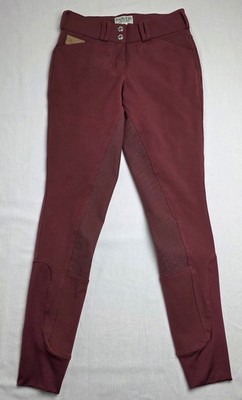 Dover Saddlery Riding Breeches Womens 26 Gray Full Seat Ankle Stretch Pockets