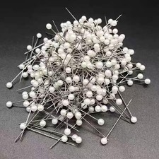 500PCS Sewing Pins, 0.8in Straight Pins with Plastic Pearl Head, White Corsag...
