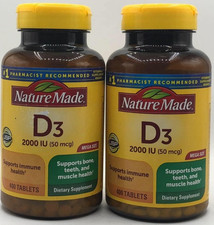 2PK Nature Made D3 2000 IU 400 Tablets Each 6/26 FAST SHIP SEALED