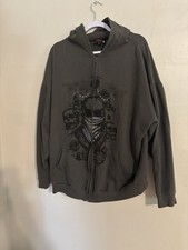 Mad Engine Men  s Zip Up Hoodie Skeleton Goth Grunge Skater 2XL XXL