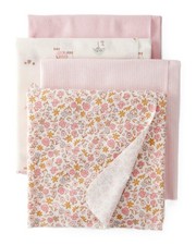 4-Pack Baby Receiving Blankets - Soft, Versatile, Pink Floral Designs