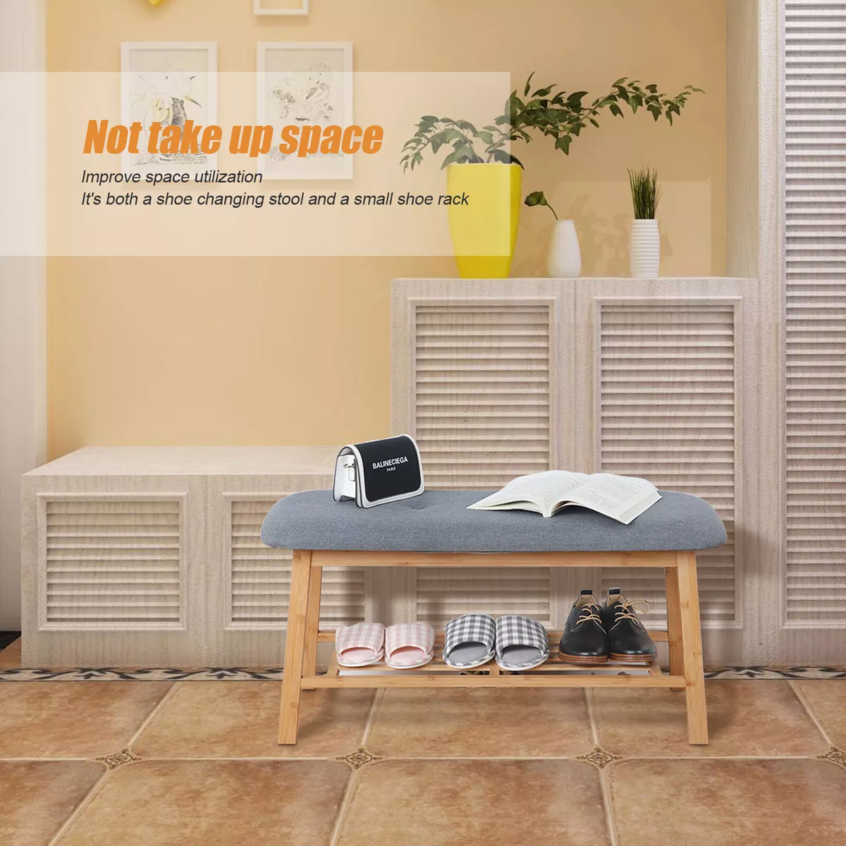 Small shoe bench with cushion deals