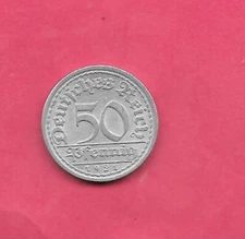 GERMANY GERMAN KM28 1921 A 3 MARK UNCIRCULATED ALUMINUM OLD ANTIQUE COIN