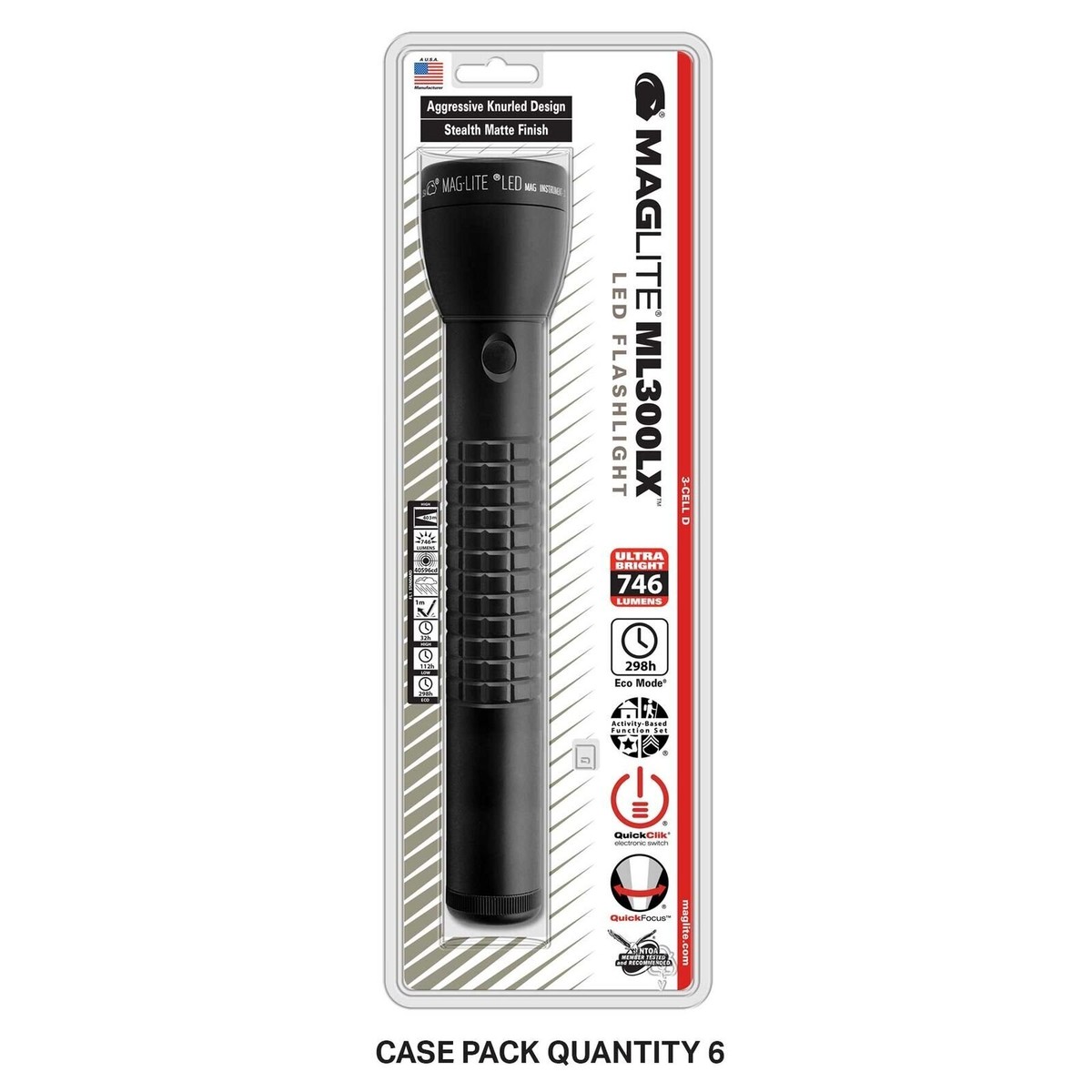 Maglite ML300LX LED 3-Cell D Flashlight, Matte Black | eBay
