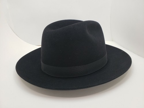 BILTMORE PRESIDENT SOMBRERO DE FIELTRO DE PIEL FEDORA NEGRO HECHO EN CANADÁ - Imagen 3 de 8