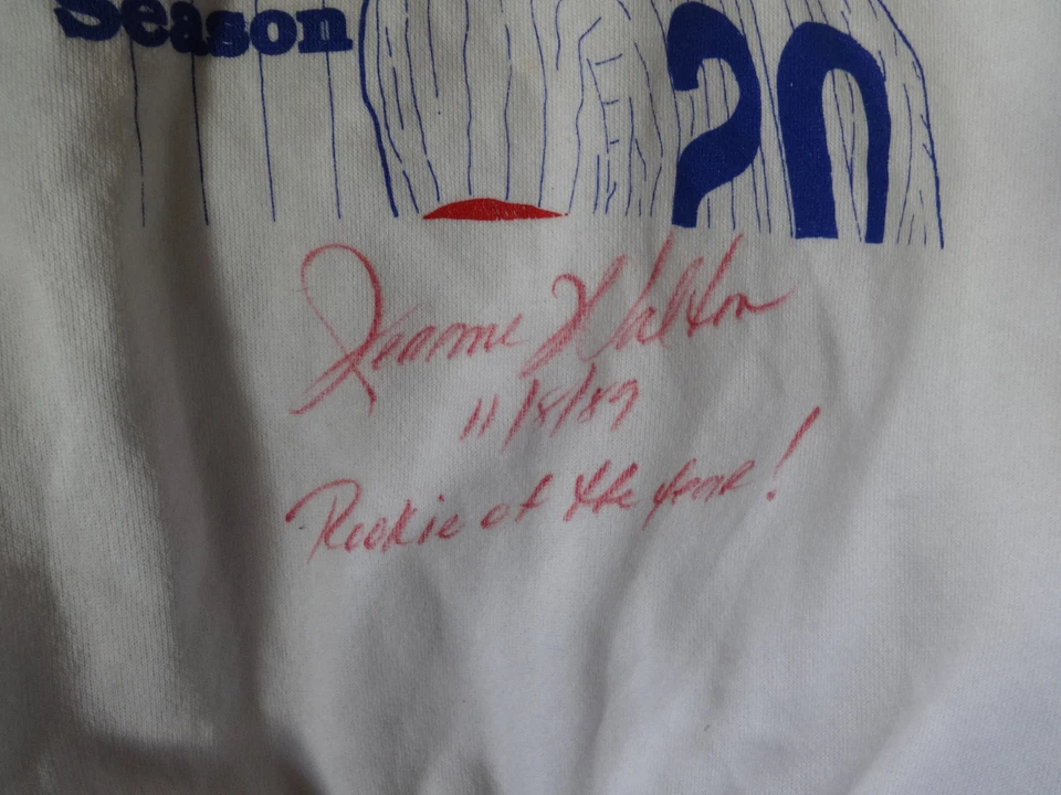 Vintage 1989 Chicago Cubs JEROME WALTON Player Worn Signed Sweat Shirt ROY - Image 2 of 3