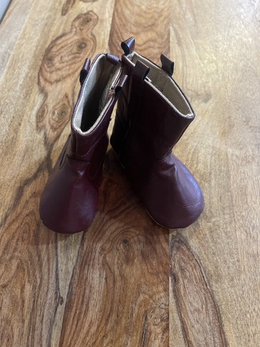 Stivali nuovi senza etichette vecchi blu navy suola morbida 12 18 mesi scarpe bordeaux ragazzo bambina - Foto 9 di 14