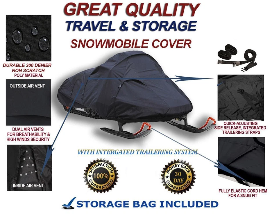 Snowmobile Sled Cover fits Ski Doo Touring SLE 1995 1996 1997 1998 1999 2000 - Image 2 of 4