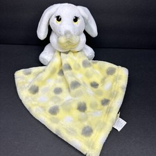 Little Beginnings Security Blanket White Yellow Plush Puppy Dog Polka Dot lovey