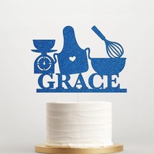 Personalised Kitchen Tool Cake Topper, Chef Cooking Girl Women Birthday Party