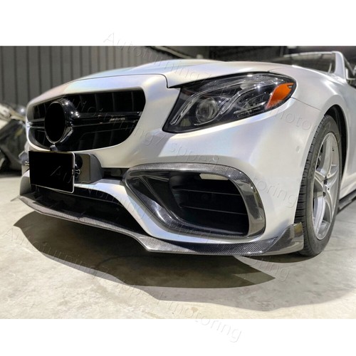 For Benz W213 E63 E63S 2016-20 REAL Carbon Front Bumper Air Vent Cover Trim - Picture 7 of 14