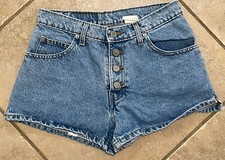 Women s Vintage Jordache Jean Shorts Size 7/8 Exposed Button Fly 2 Inseam