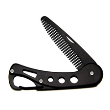 Stainless Steel Folding Beard Comb for Men Mustache Comb Multifunctional Pocket