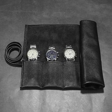 6 Slots Luxury Watch Roll case Genuine Leather Watches Storage Pouch Travel Box-
