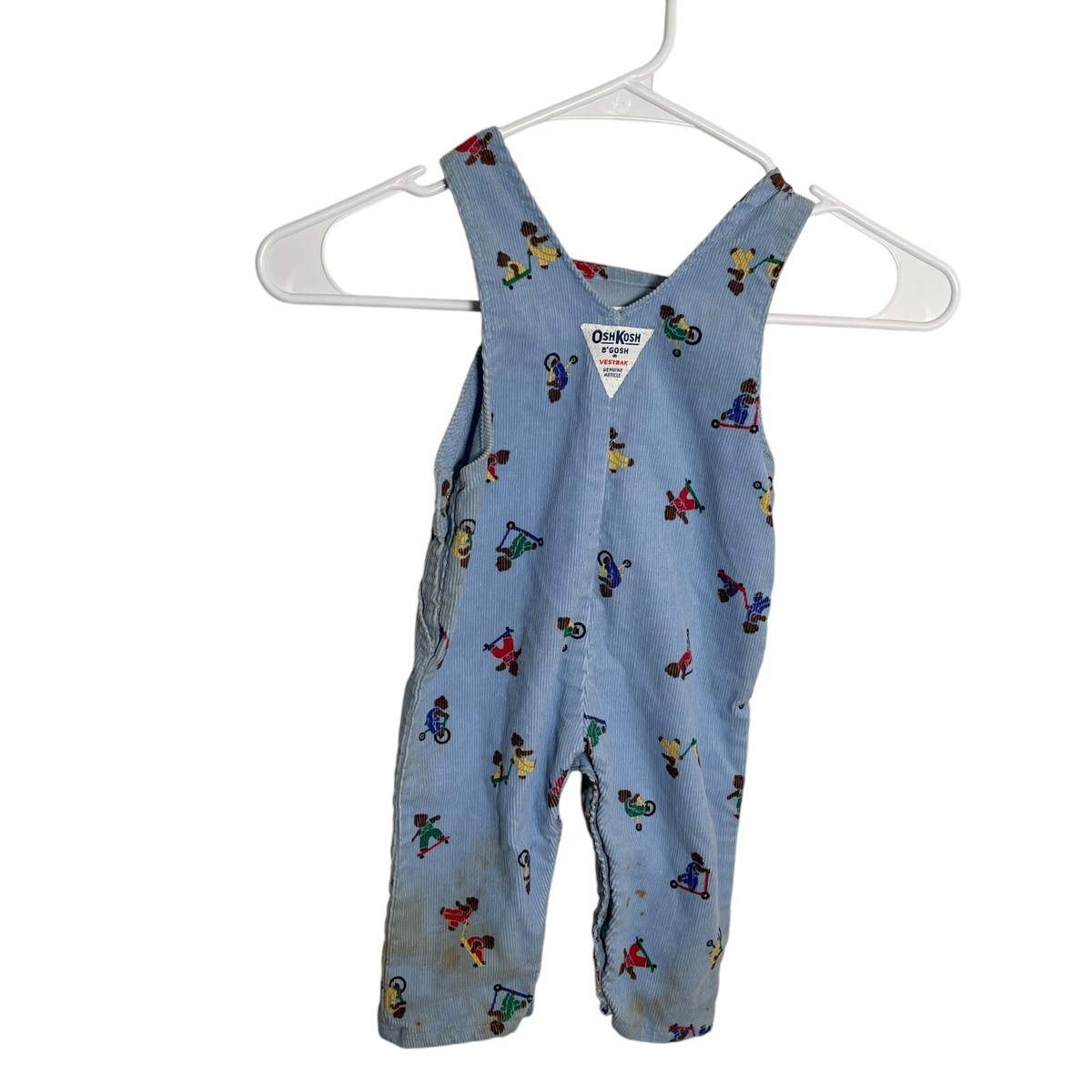 Vintage OshKosh B'Gosh Overalls 6-9 Months Corduroy Teddy Bear