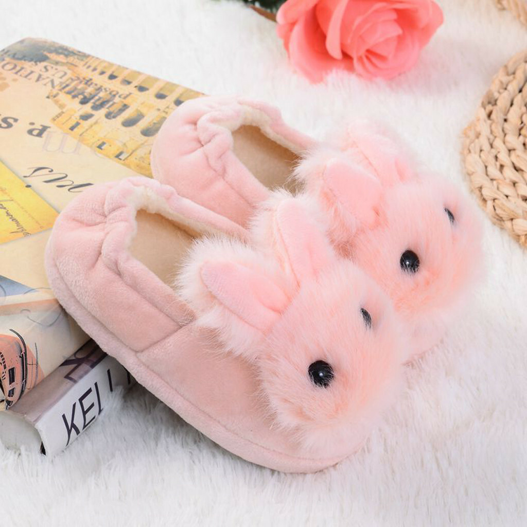 SAOLA Winter Toddler Infant Kids Baby Boys Girls Warm Shoes Cartoon Soft Sole Slippers