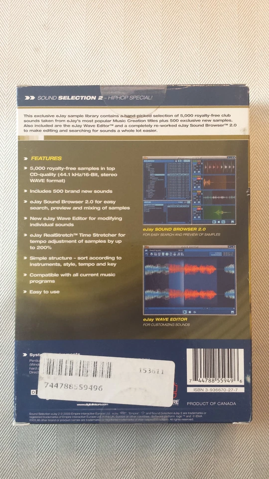 Sound Selection 2 Hip Hop Special - eJay Sample Library Windows XP / 7 EUC AXL - Image 2 of 3