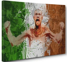 UFC Conor McGregor Flag Gallery Wrapped Canvas Wall Art (Ready To Hang)