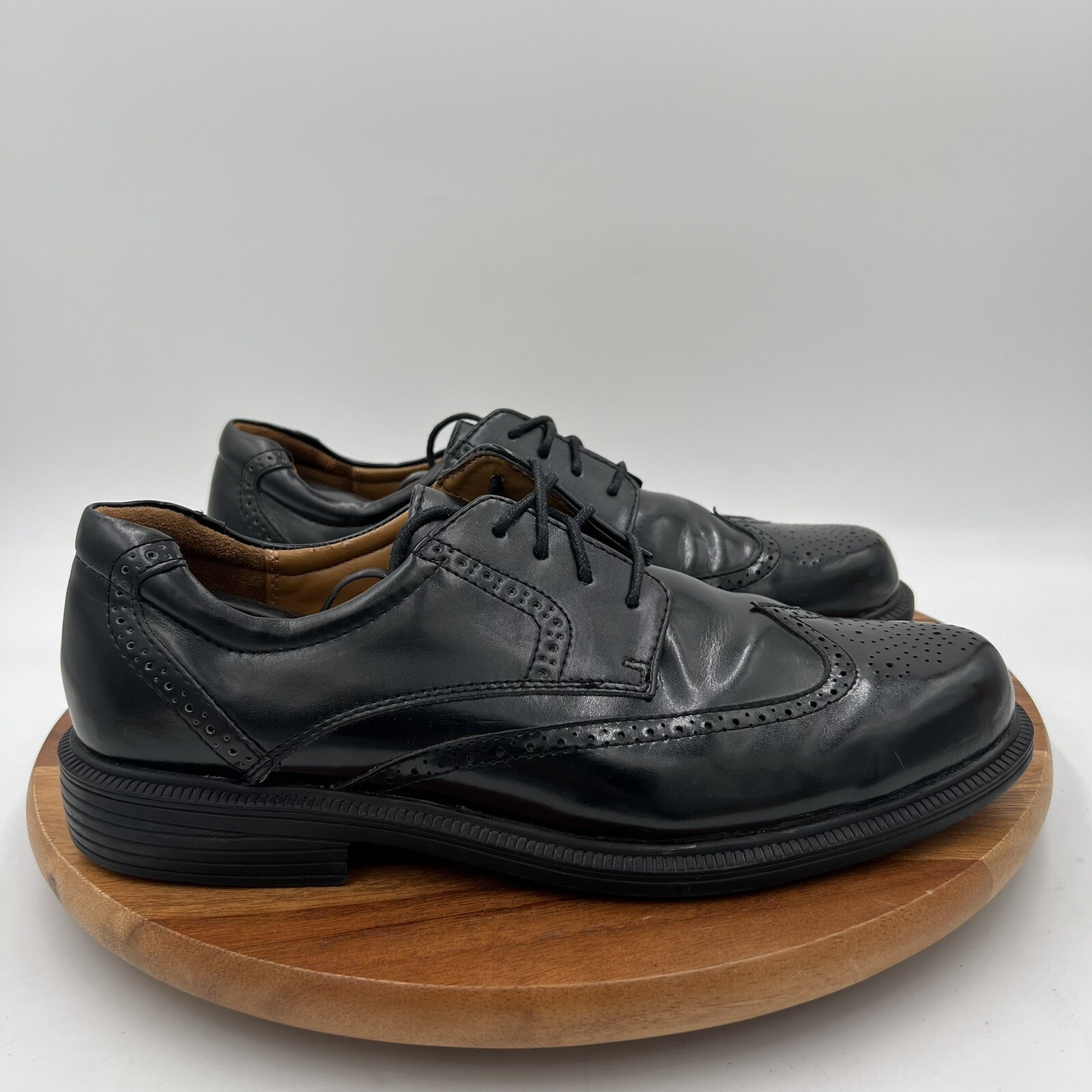 SAOLA Scarpe eleganti Hoffman in pelle nera con punta alare taglia 11 LARGHE Croft & Barrow da uomo 73277