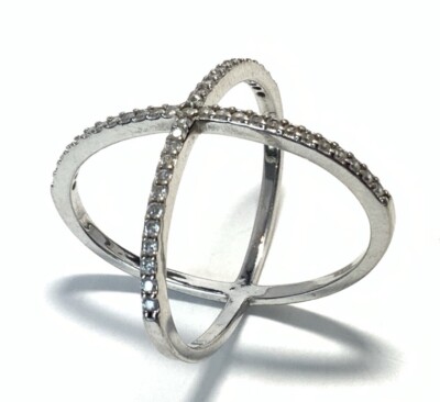 銀杯？　77g シルバー　銀製　silver CI Sterling Silver 925 CZ X Ring Size 5.5 IO42 | eBay