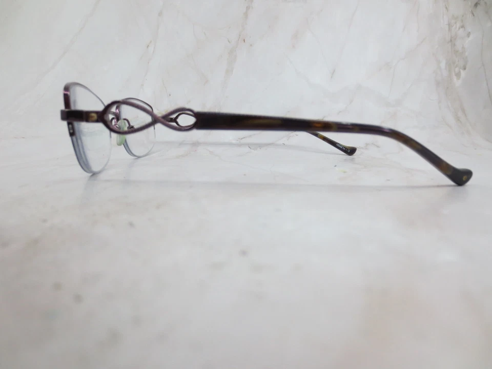 Marco de gafas Tura Mod.R319 para mujer de metal púrpura medio borde cuadrado 53-18-135 Foto 3 de 4
