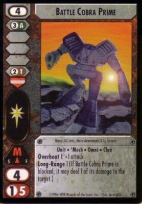 1x  Battle Cobra Prime - C Ungraded Crusade - Battletech