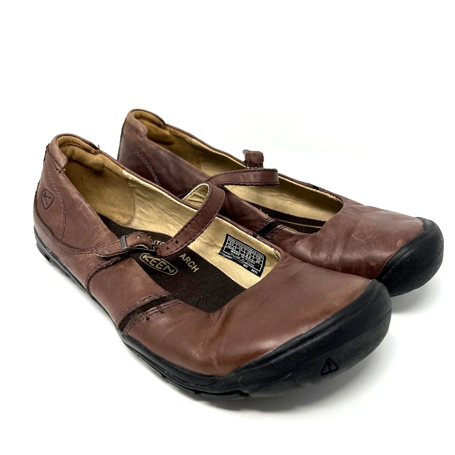 Scarpe Keen Delancey da donna 9 M in pelle Mary Jane contorno arco marrone comode