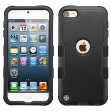 for iPod Touch 5th 6th  7th Gen - Black Hybrid Armor Hard Soft Protective Case