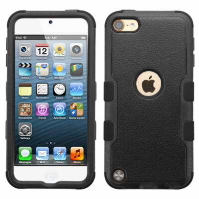 for iPod Touch 5th 6th & 7th Gen - Black Hybrid Armor Hard&Soft Protective Case