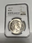 1922 $1 NGC MS 66 1922 PEACE DOLLAR SILVER $1