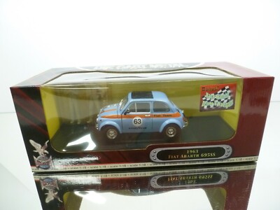 YATMING 92338F FIAT ABARTH 695SS 1963 - BLUE + ORANGE 1:18 - GOOD IN BOX 