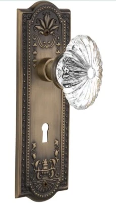 Nostalgic Warehouse Meadows Plate Oval Fluted Crystal Glass Knob 2.75” - Image 1 of 4