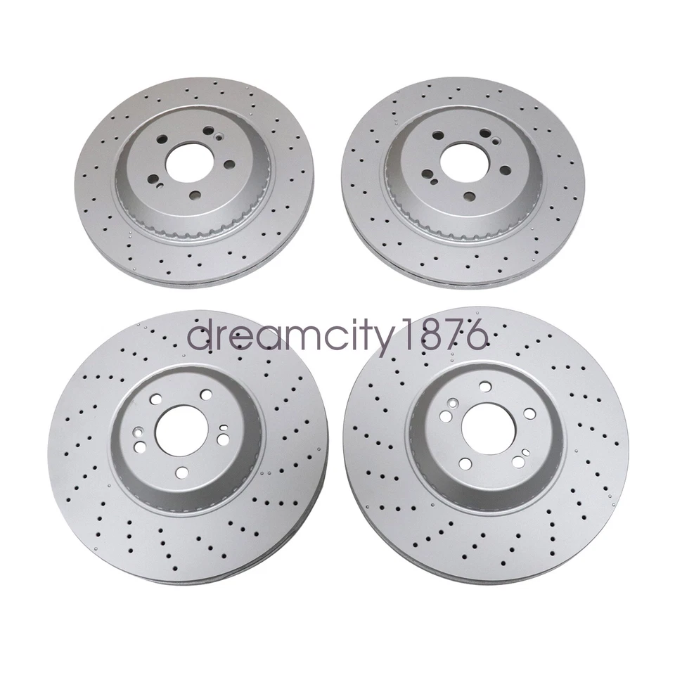 Fits For Mercedes-Benz S550 14-17 S560 18-19 Front & Rear Brake Disc Rotors - Image 3 of 4
