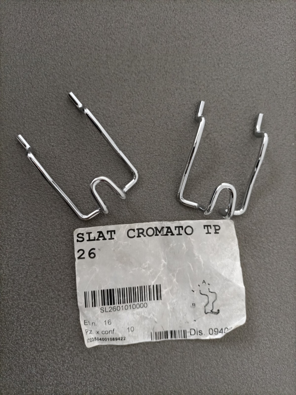 Ganci per Parete Attrezzata, confezione da 20 ganci