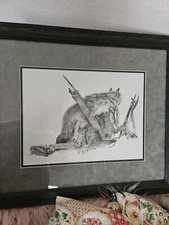 Chuck REN 1990 Signed Limited Ed Lithograph 421/4200 Bow & Tomahawk 21" X 24.5"