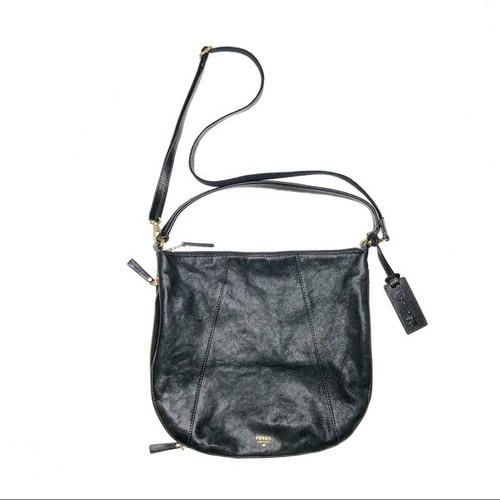 Fossil Gwen Hobo Crossbody Bag Black 