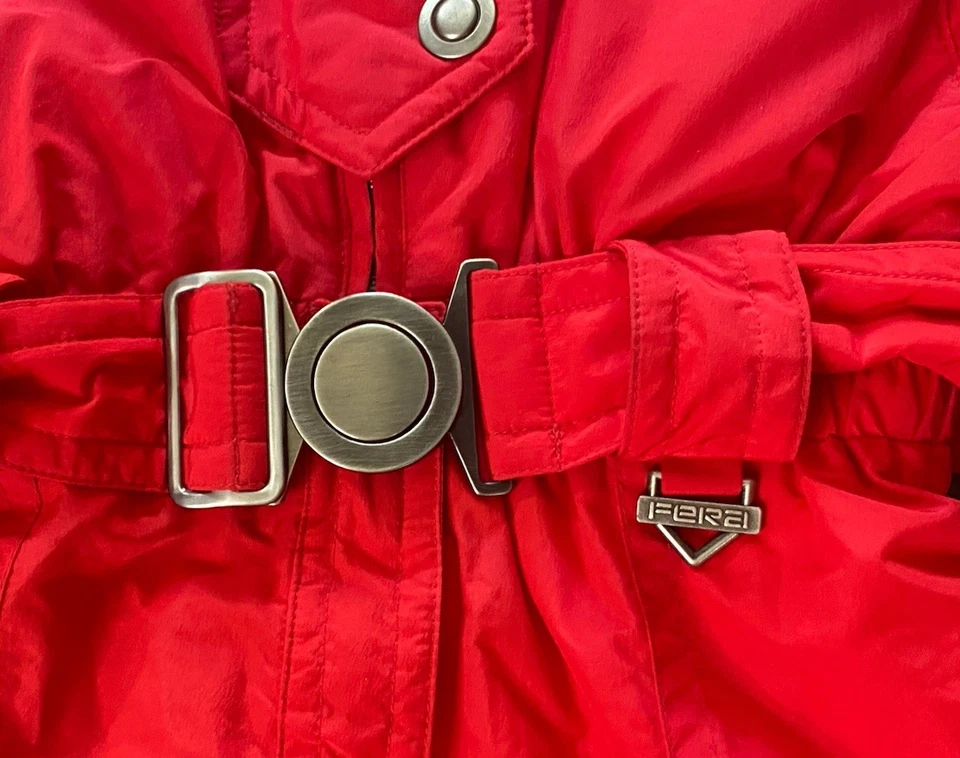 Vintage Fera Skiwear Ski Snow Suit Ladies Size 6 Retro 70 80’s Red Elegant Zip - Image 4 of 4