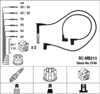 IGNITION CABLE KIT 0748 FOR MERCEDES-BENZ M119.971/981/975 4.2L M119.970 5.0L - Image 2 of 4