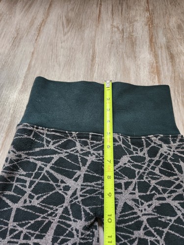 M. Rena Green Gray Abstract Thick Warm Leggings Skinny Womens One Size - Picture 7 of 9