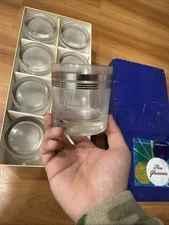 VINTAGE MCM Federal Glass Roly Poly "On the Rocks" Glasses Set of 8 in Original