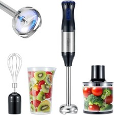 4-in-1 Hand Blender, 1000W Hand Held Blenders For Kitchen, 5 Speed Stainless Ste