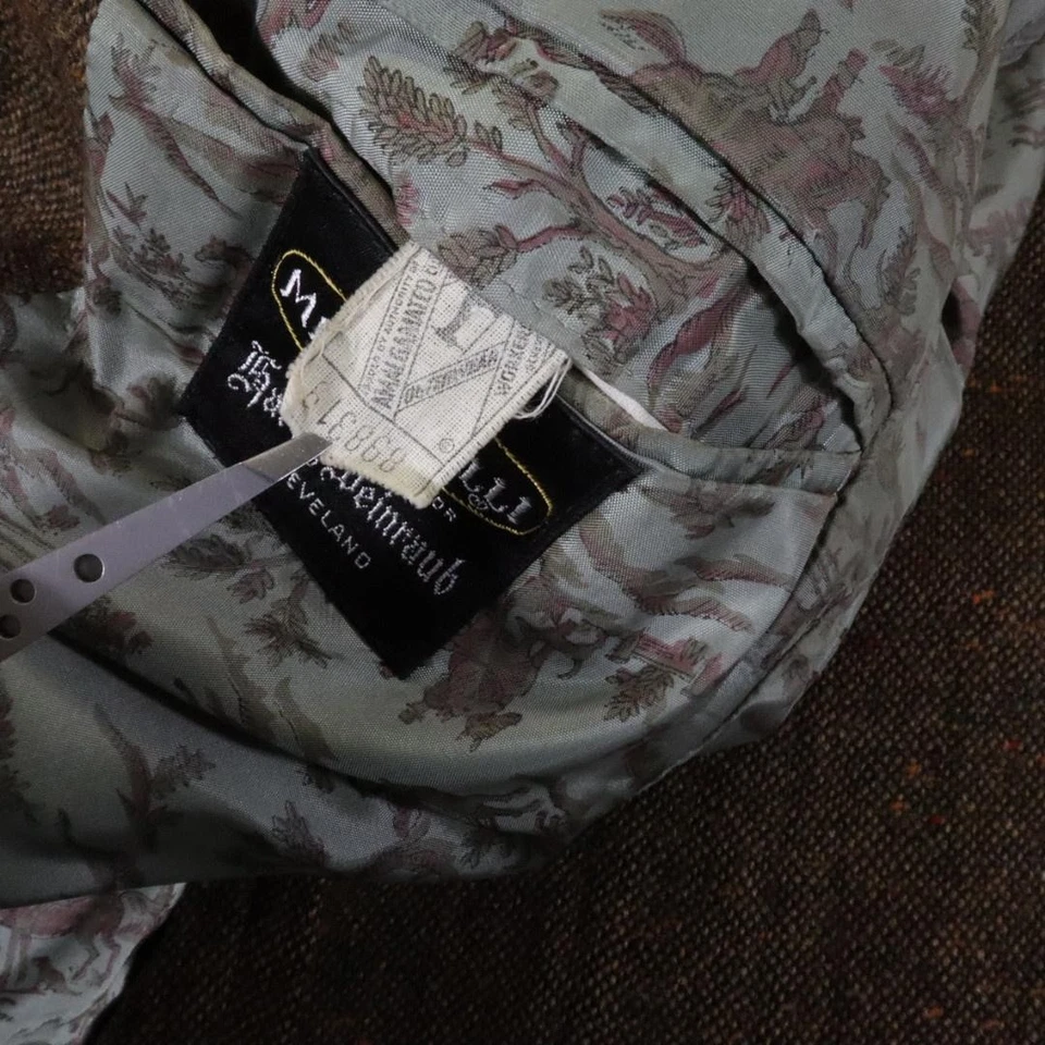 Chaqueta Blazer Martinelli De Colección Para Hombre Grande Marrón Tweed Cinturón Hecha en EE. UU. Años 50 Foto 4 de 4